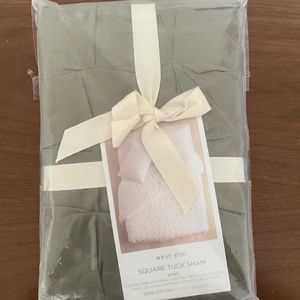 NEW West Elm Square Tuck Sham King